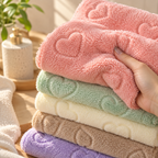 Soft Coral Fleece Towel Set